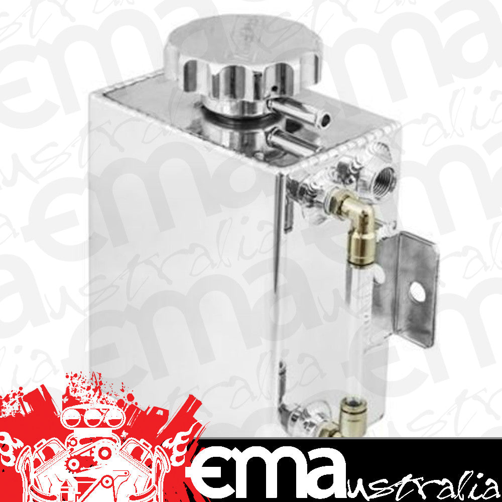 Proflow PFERO4P Radiator Overflow Tank Fabricated Aluminium 150 height 120mm 80mm Square w/Level Indicator Polished