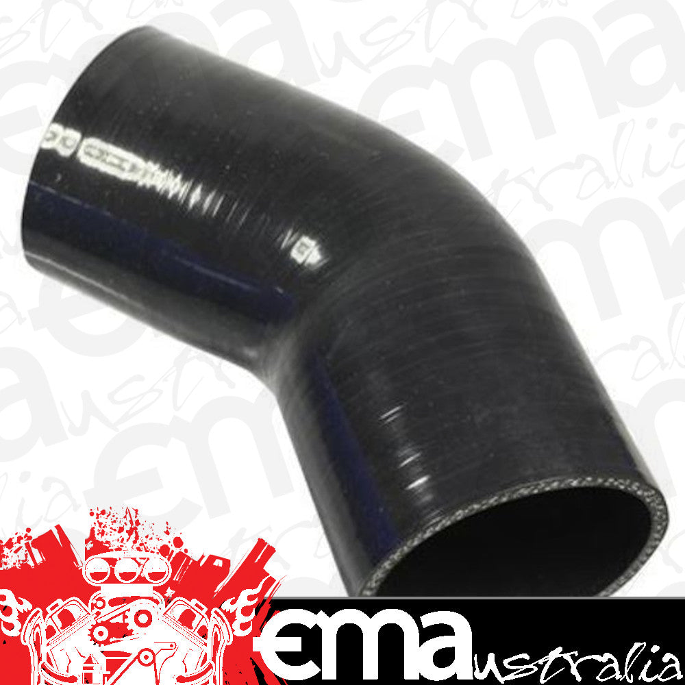 Proflow PFES102-225B Hose Tubing Air intake Silicone Coupler 2.25" 45 Degree Elbow Black
