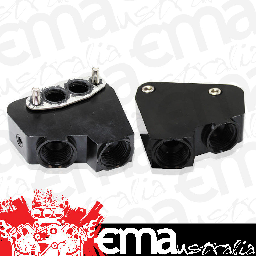 Aeroflow AF64-2084BLK LS Oil Cooler Adapter -10ORB Port S Black Vt-Vz Use 64-2184