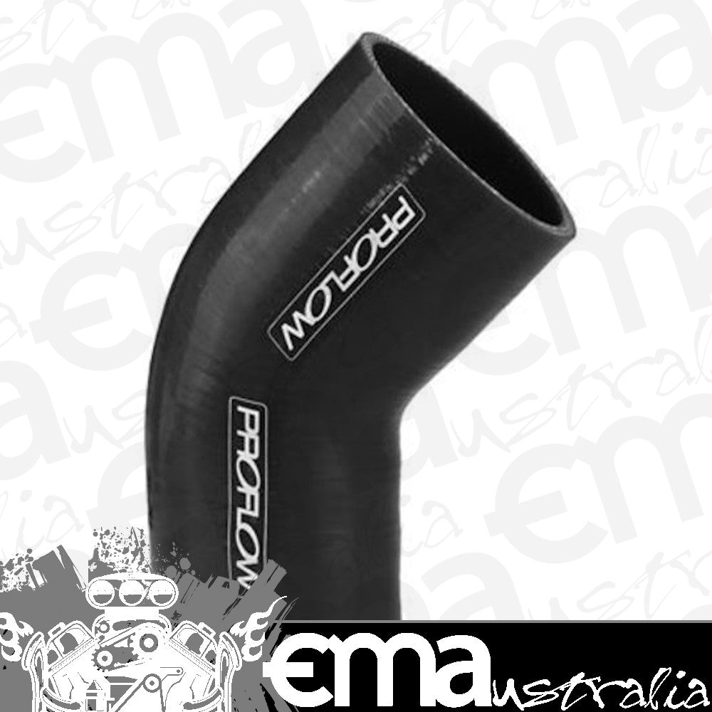 Proflow PFES202-200-225B Hose Tubing Air intake Silicone Reducer 2.00" - 2.25" 45 Degree Elbow Black