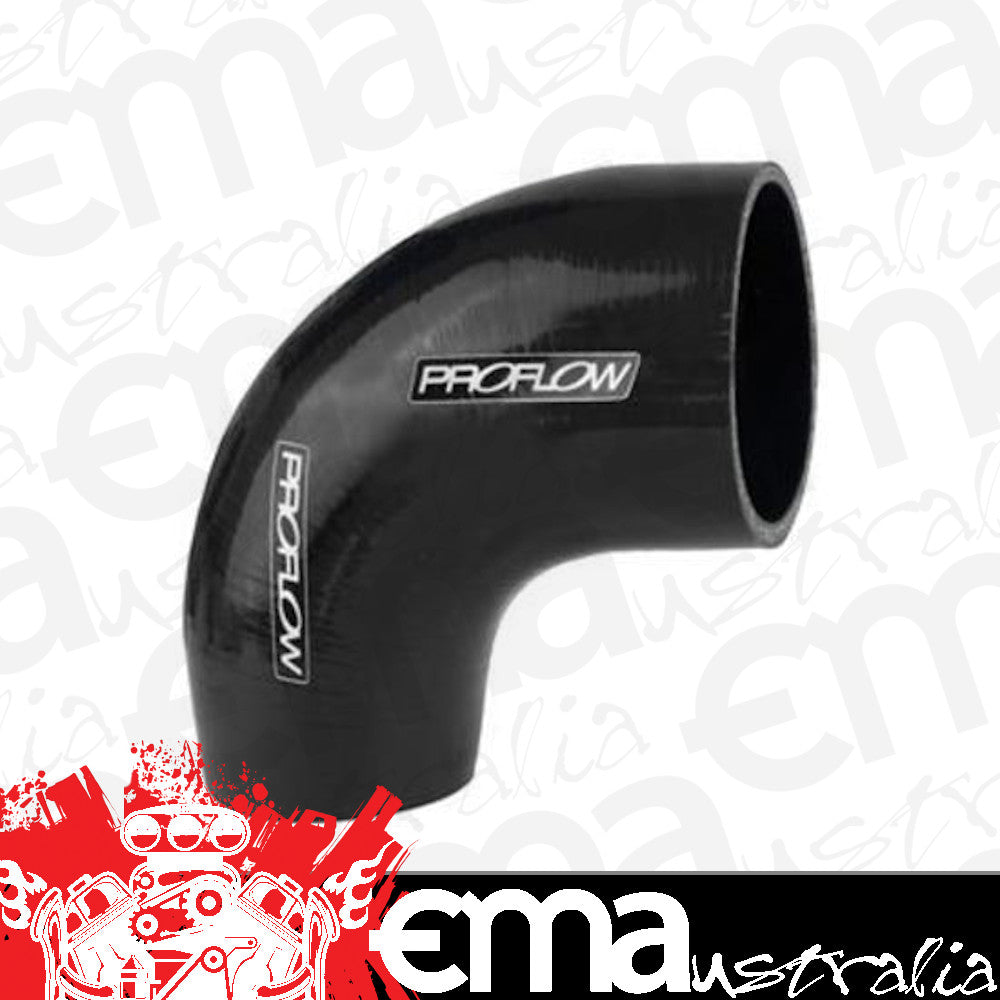Proflow PFES203-200-250B Hose Tubing Air intake Silicone Reducer 2.00" - 2.50" 90 Degree Elbow Black