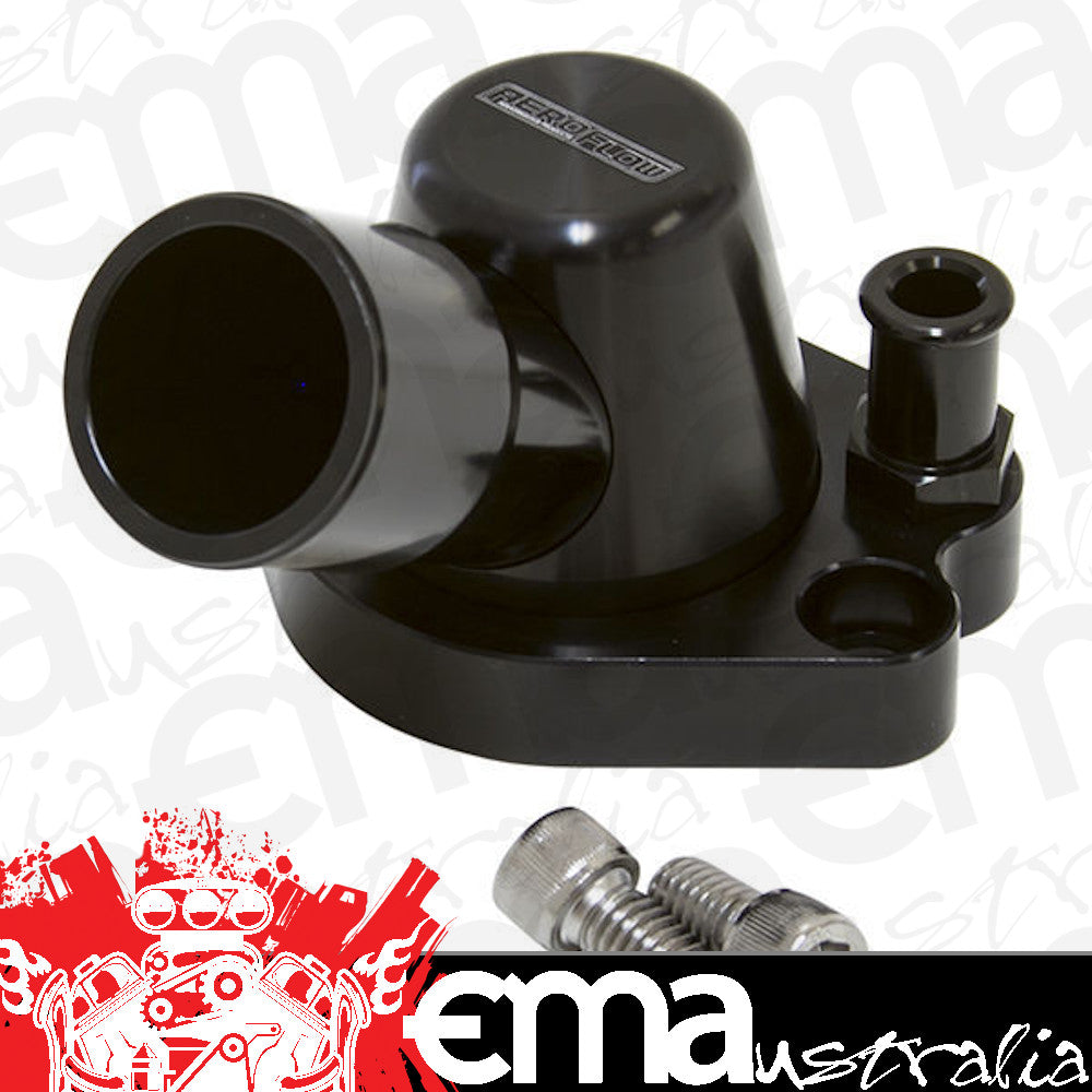 Aeroflow AF64-2091BLK 253 308 Holden Thermostat Housing Black W/Heater Swivel