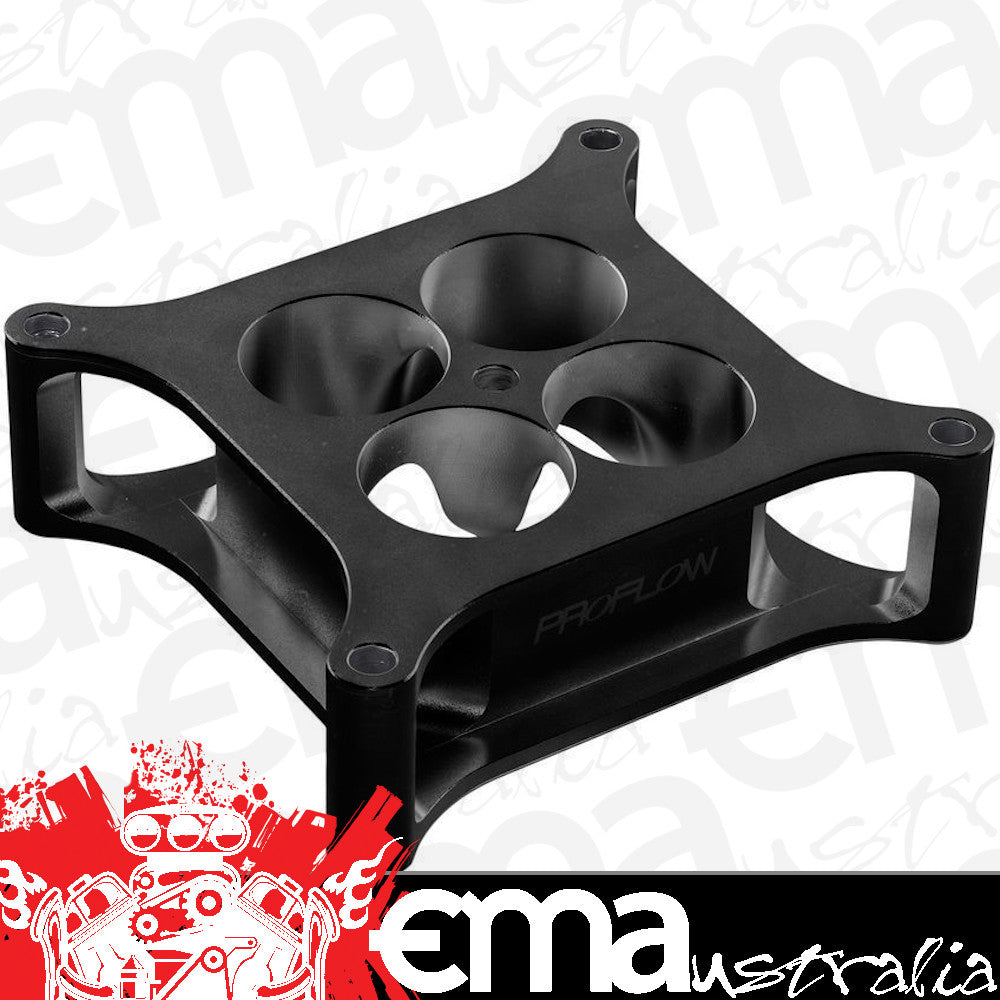 Proflow PFESSLW41502ALBK Carburettor Spacer Aluminium Black Anodised 2 " Thick Tapered Combo 4150 Square Bore