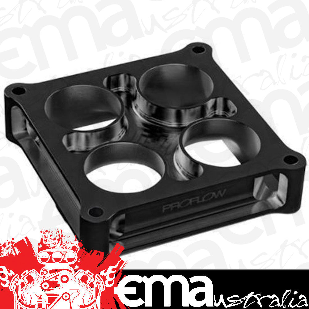 Proflow PFESSLW450015ALBK Carburettor Spacer Aluminium Black Anodised 1.5 " Thick Tapered Combo 4500 Square Bore