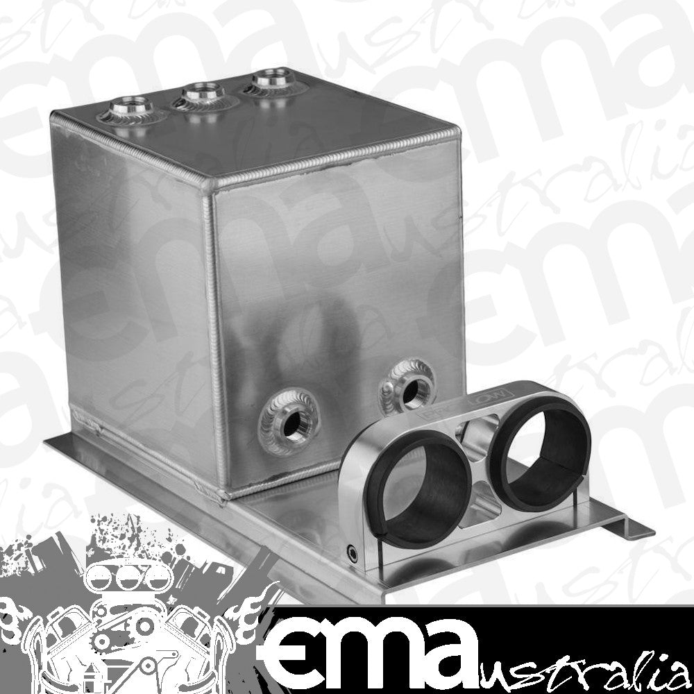Proflow PFEST6 Fuel Surge Tank Fabricated Aluminium Square 044 Pump Mounts 200mm x 200mm x 180mm 5L AN Fitting Kit Polished