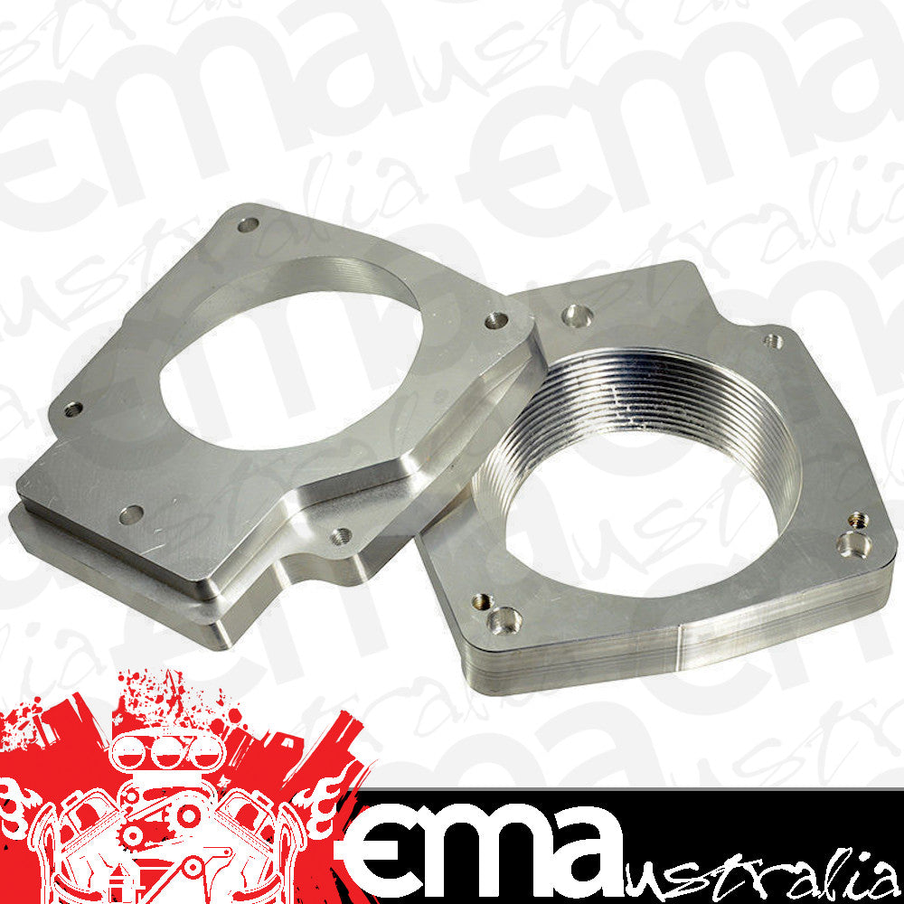 Proflow PFETBLSADP1 Throttle Body Adapter Billet Aluminium Natural 92mm Bore Size LS Chev For Holden Commodore 3-Bolt Intake to 4-Bolt Throttle Body