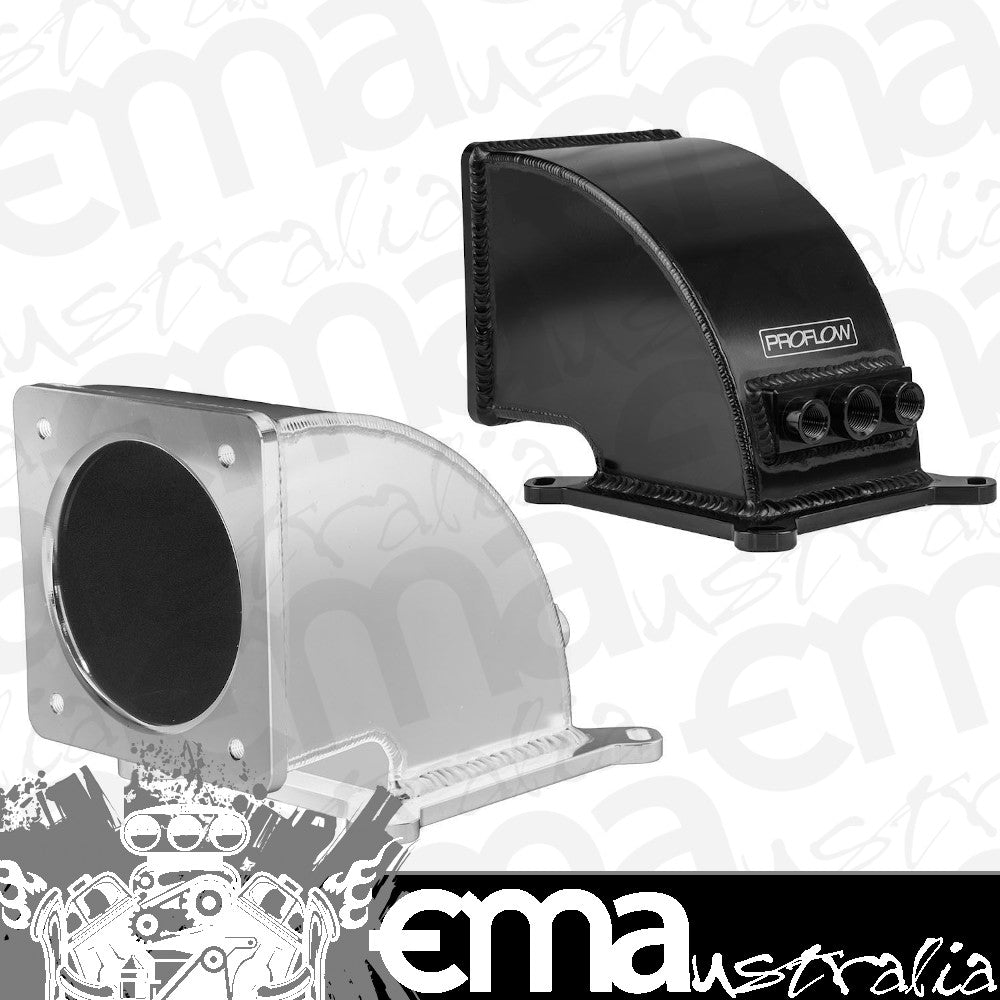 Proflow PFETBN102BK Thottle Body Intake Elbow 100mm Universal To 4150/4500 Square Bore Fabricated Neck Black