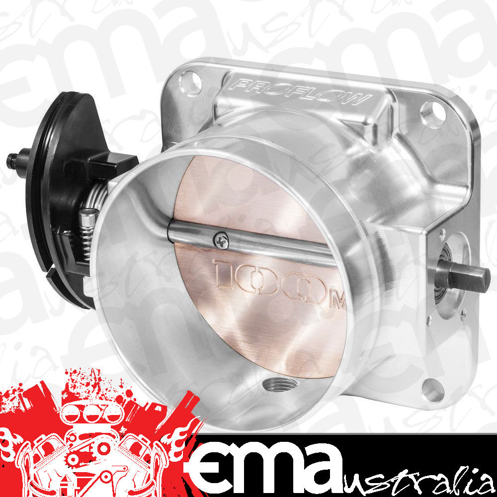 Proflow PFETBU100 Throttle Body Universal 100mm Bore Size MPI Billet Aluminium Natural