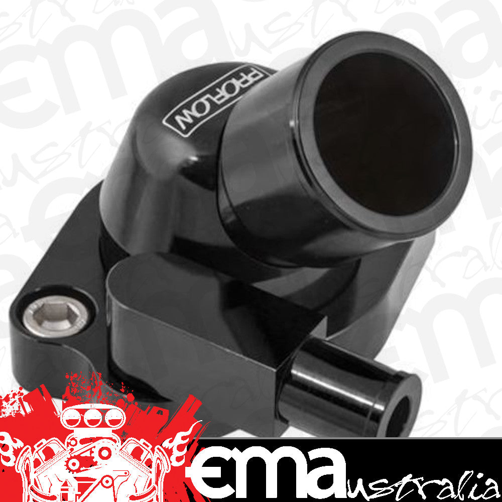 Proflow PFETH-801BK Water Neck Billet Aluminium Swivel Black Anodised 45 Degree For Holden V8 253.308