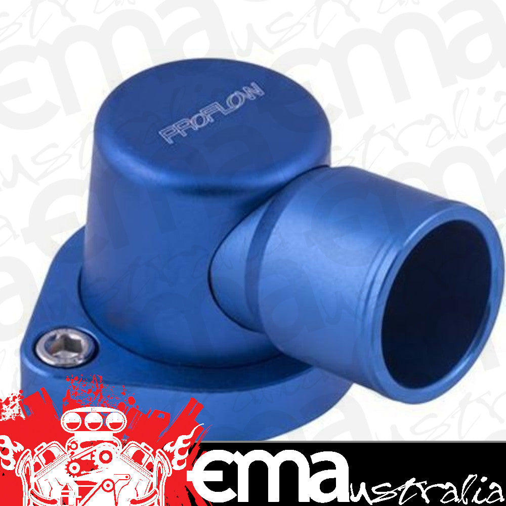 Proflow PFETH-802BL Water Neck Billet Aluminium Swivel Blue Anodised 90 Degree SB For Ford 302-351C