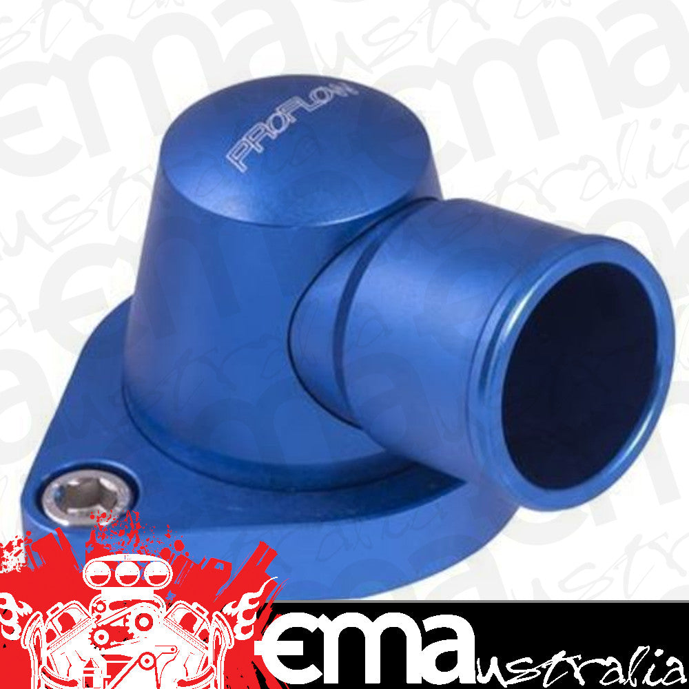 Proflow | PFETH-803BL | Water Neck Billet Aluminium Swivel Blue Anodised 90 Degree SB & BB Chev