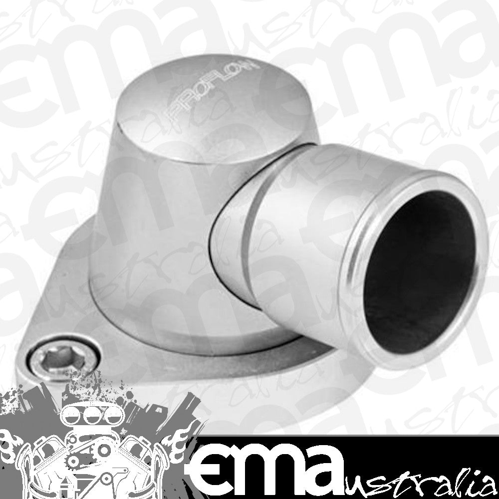 Proflow PFETH-803S Water Neck Billet Aluminium Swivel Silver Anodised 90 Degree SB & BB Chev