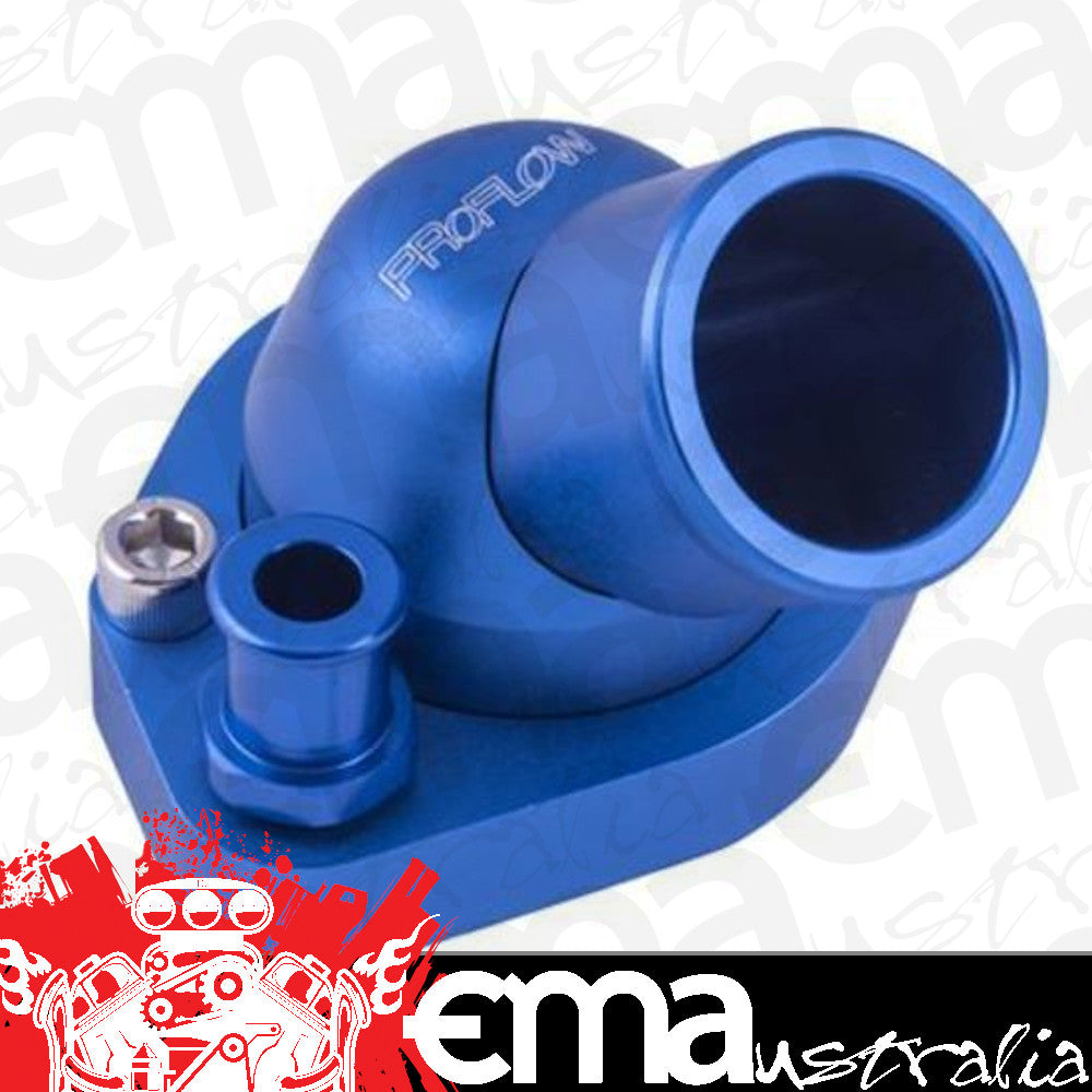 Proflow PFETH-804BL Water Neck Billet Aluminium Swivel Blue Anodised 45 Degree SB For Ford 289-351W