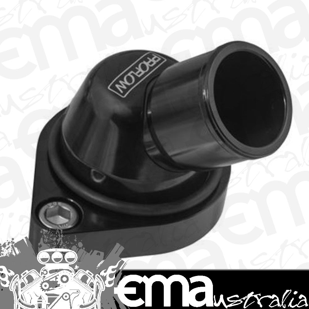 Proflow PFETH-806BK Water Neck Billet Aluminium Swivel Black Anodised 45 Degree SB & BB Chev