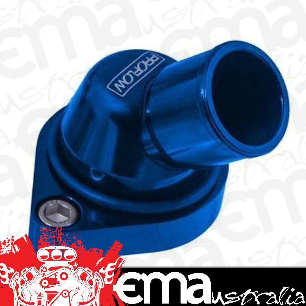 Proflow PFETH-806BL Water Neck Billet Aluminium Swivel Blue Anodised 45 Degree SB & BB Chev