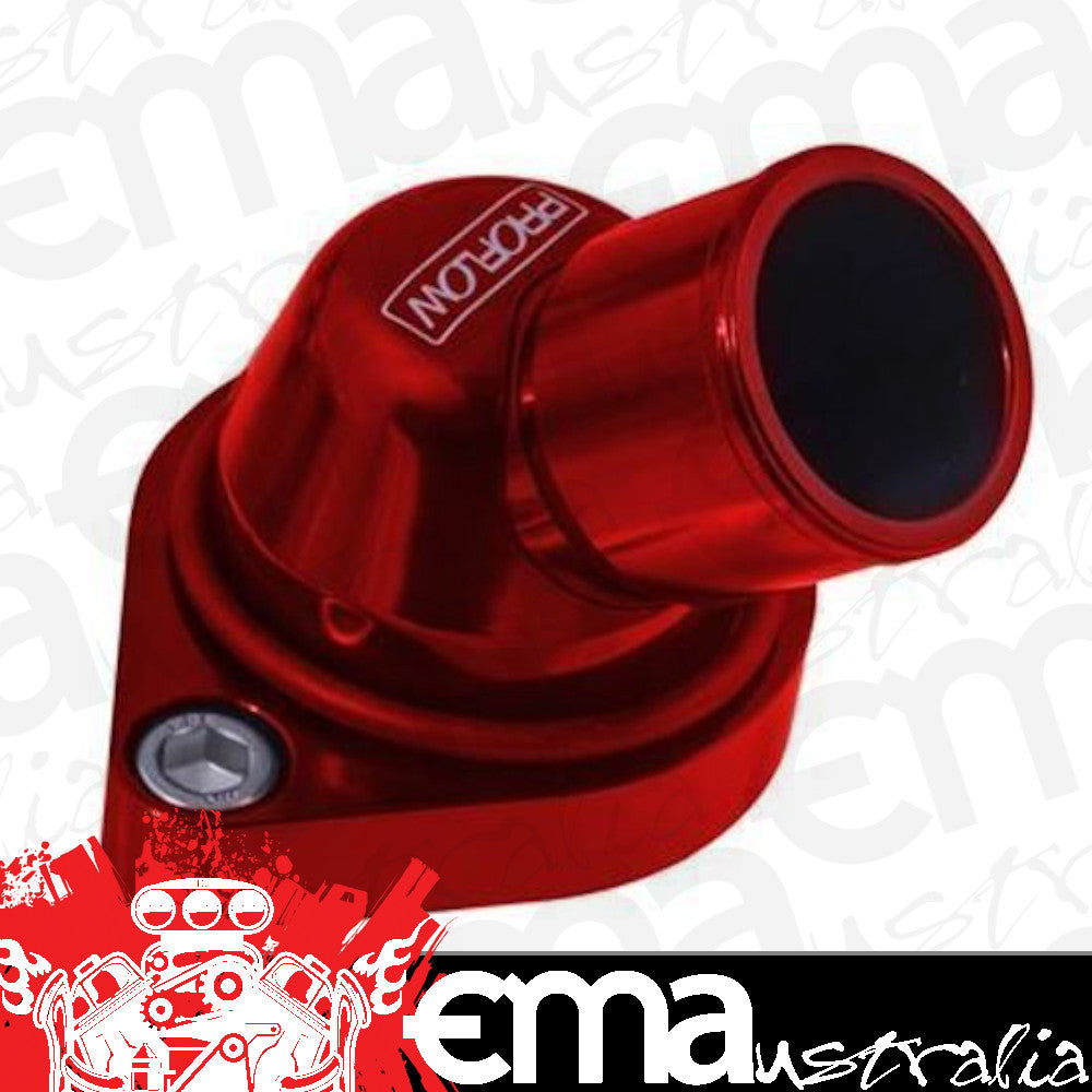 Proflow PFETH-806R Water Neck Billet Aluminium Swivel Red Anodised 45 Degree SB & BB Chev