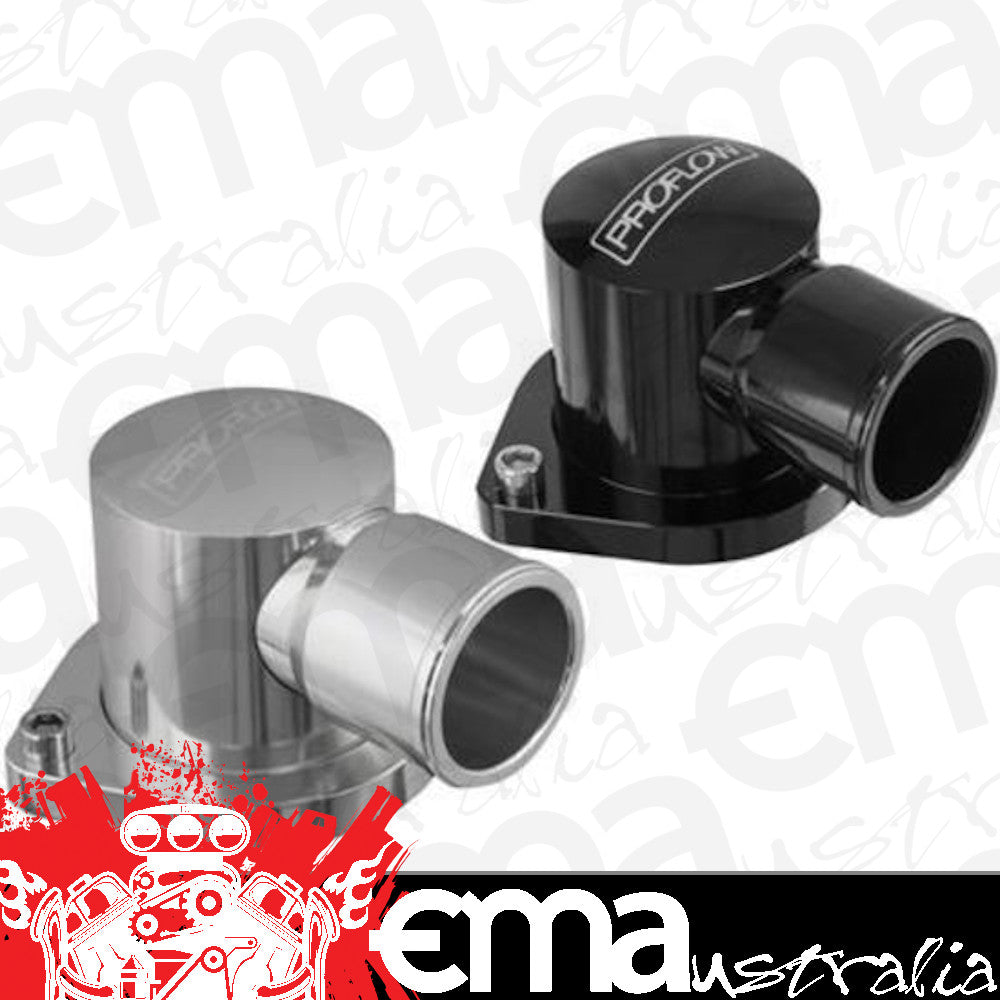 Proflow PFETH-808S Water Neck Billet Aluminium Silver Anodised 90 Degree Swivel Chev For Holden Commodore LS1 LS2