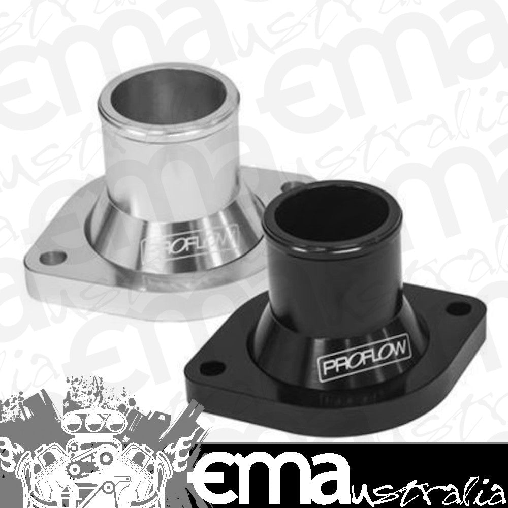 Proflow PFETH-812S Water Neck Billet Aluminium Silver Anodised Straight Up Chev For Holden Commodore LS1 LS2