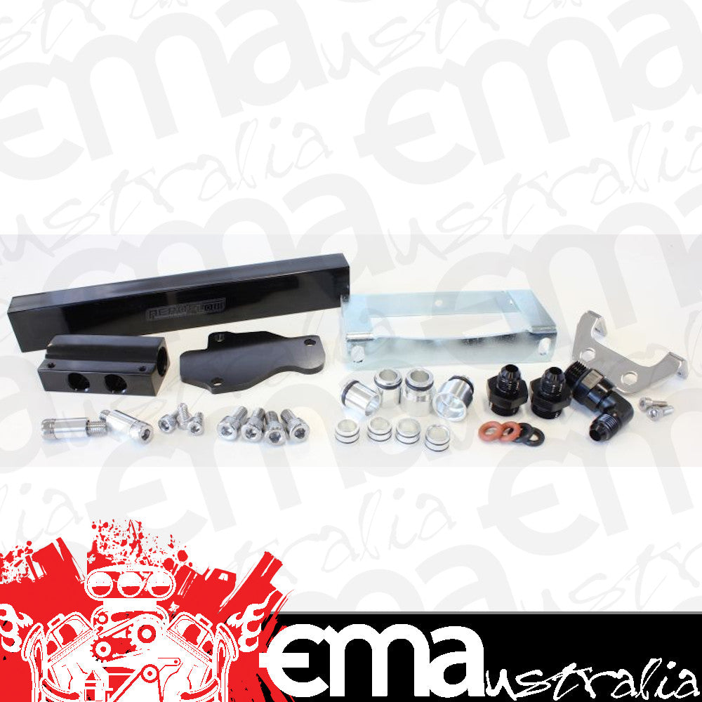 Aeroflow AF64-2104BLK Rotary Fuel Rail Kit Series 6 7 & 8. for Mazda Rx7 Black