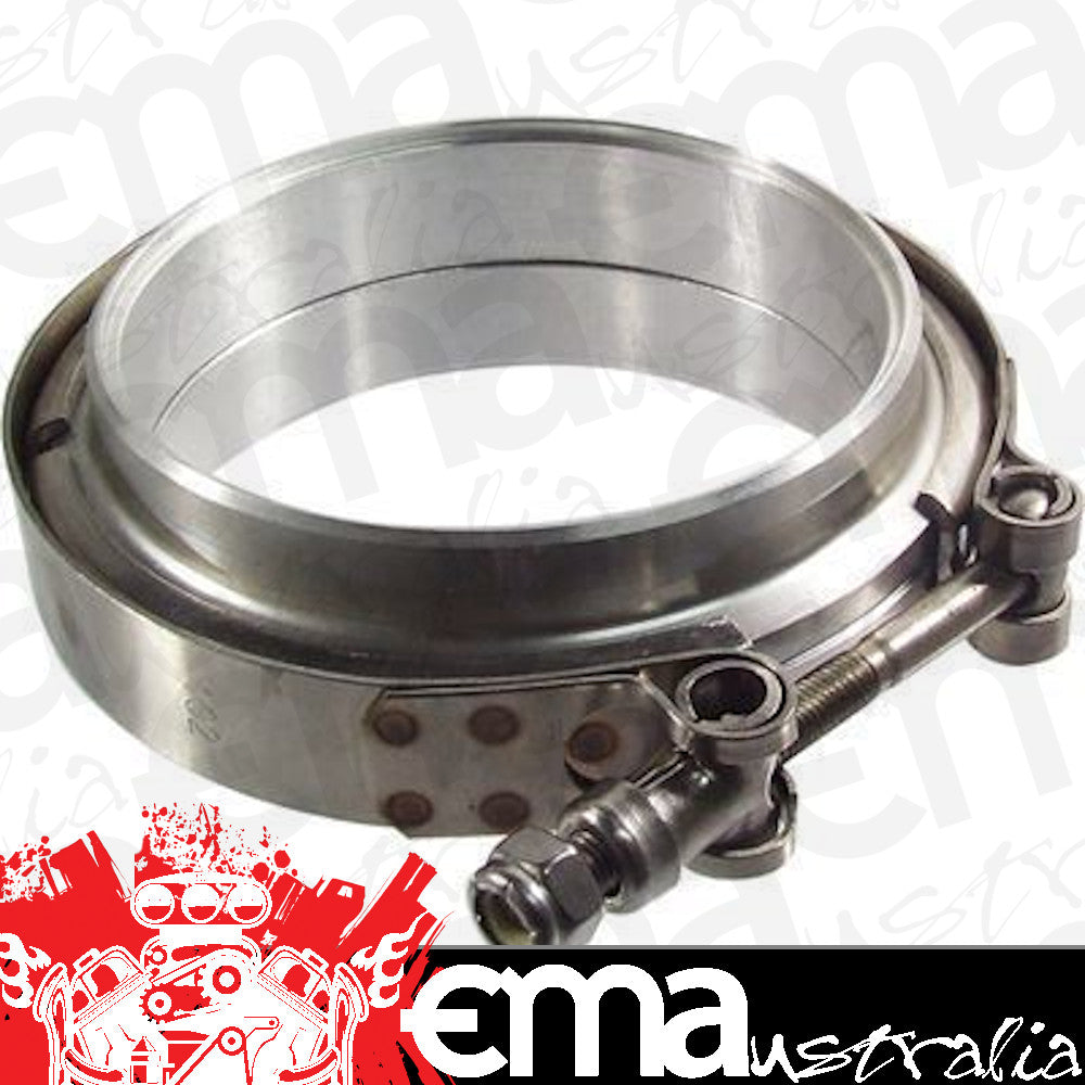 Proflow PFETV30 V Band Exhaust Clamp Interlocking Stainless Steel Natural 3.0 " O.D. Pipe Kit