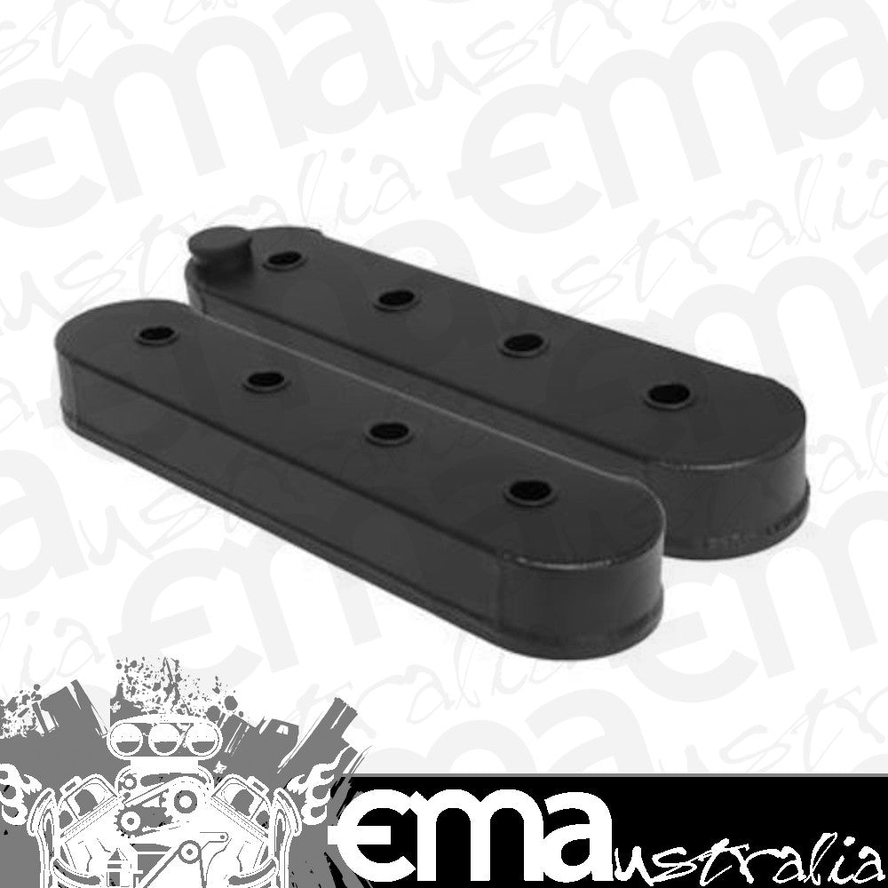 Proflow PFEVC-627 Valve Covers LS Aluminium Fabricated Black Wrinkle Tall No Coil Stand Pair