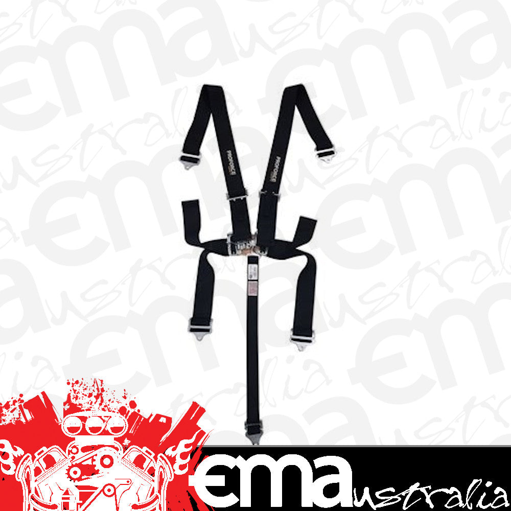 Proforce Safety PFS-6000BK 5 Point Latch & Link Pro Racing Harness Black