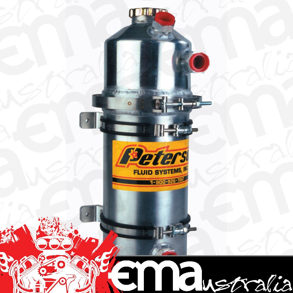 Peterson PFS08-0006 2 GAL DRY SUMP OIL TANK DUAL SCAVENGE INLET 19.5"H x 6" OD