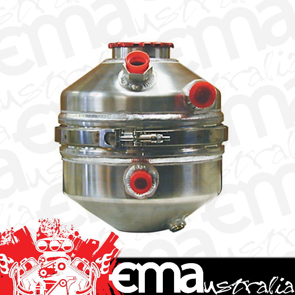 Peterson PFS08-0890 Drag Dry Sump Oil Tank 1.5 Gal 5.70 L 10-3/4" H X 9" O.D Dual Scavenge -12 AN Female Fittings