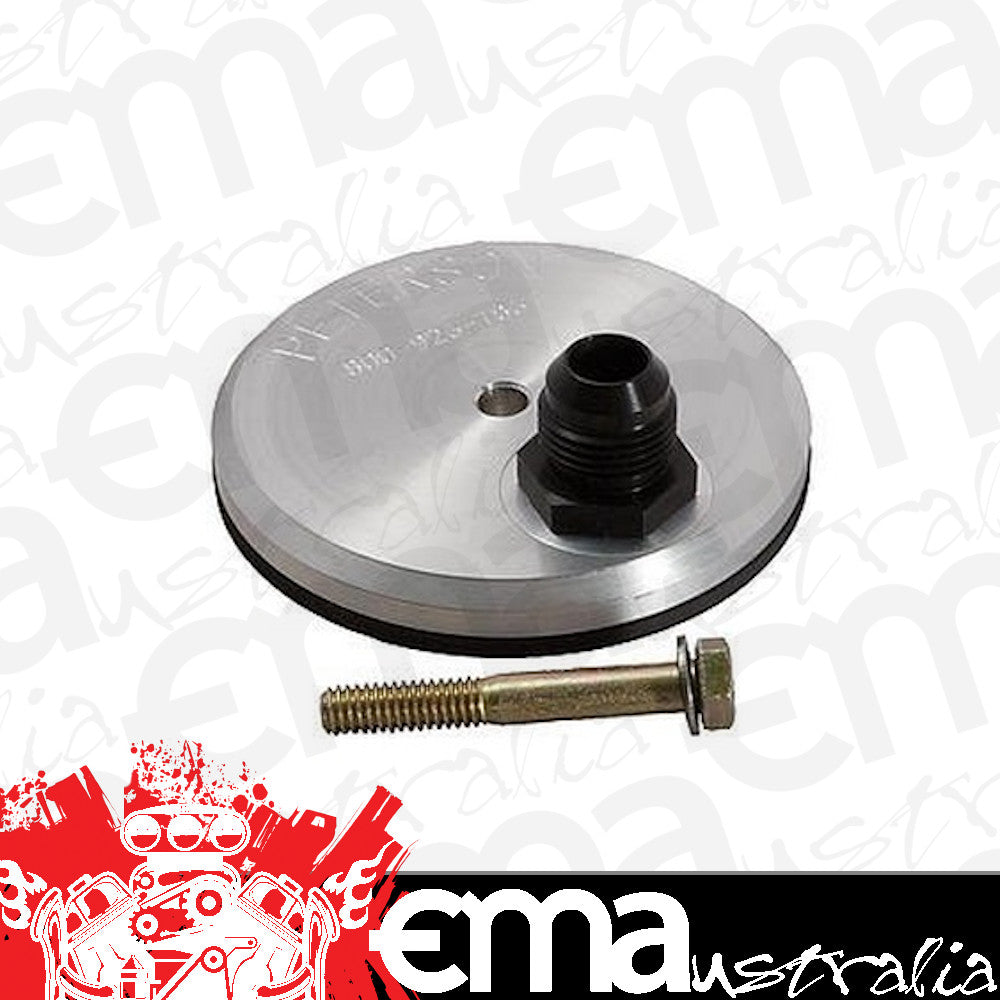 Peterson PFS09-0002 Oil Filter Block Off Plate Suit SB Chev -12 AN Male Fitting With Mounting Bolts
