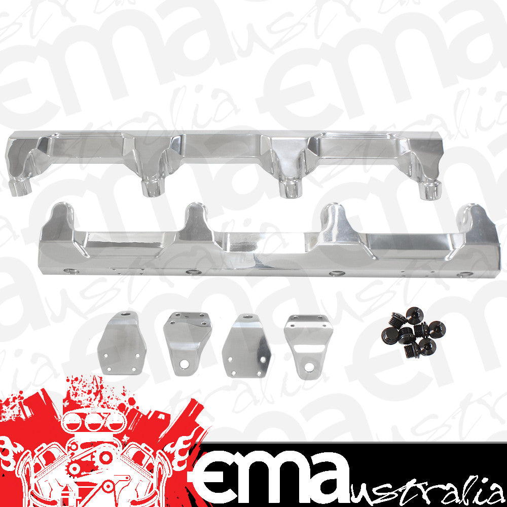 Aeroflow AF64-2124P GM LSA Supercharged Fuel Rail -8ORB Inlets / Outlets Billet