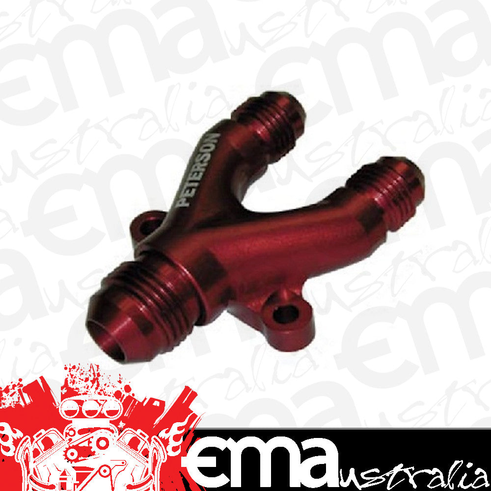 Peterson PFS10-0030 Billet Y Manifold -6 AN X -6 AN X -6 AN