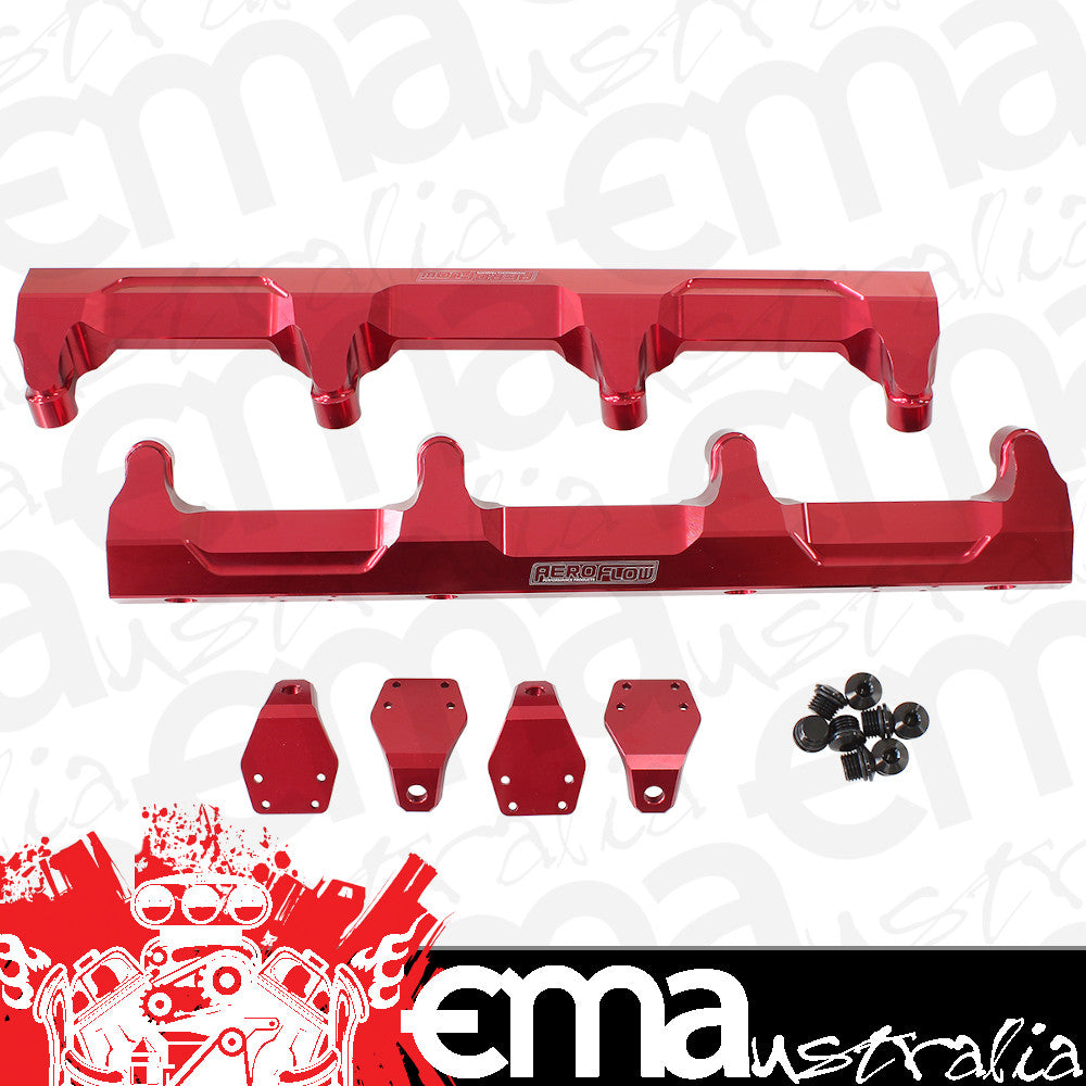 Aeroflow AF64-2124R GM LSA Supercharged Fuel Rail -8ORB Inlets / Outlets Billet
