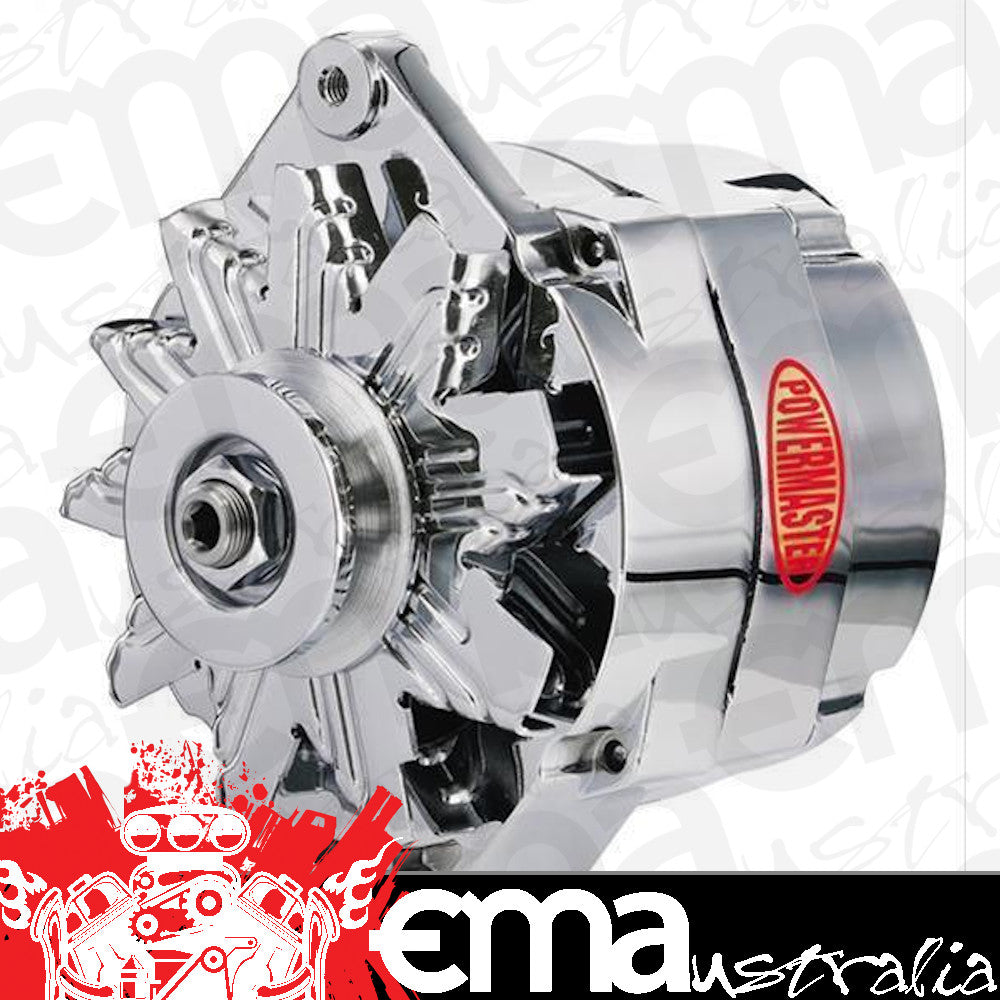 Powermaster | PM17294 | 100A Street Alternator Chrome Chev/Delco 12Si Style V-Belt