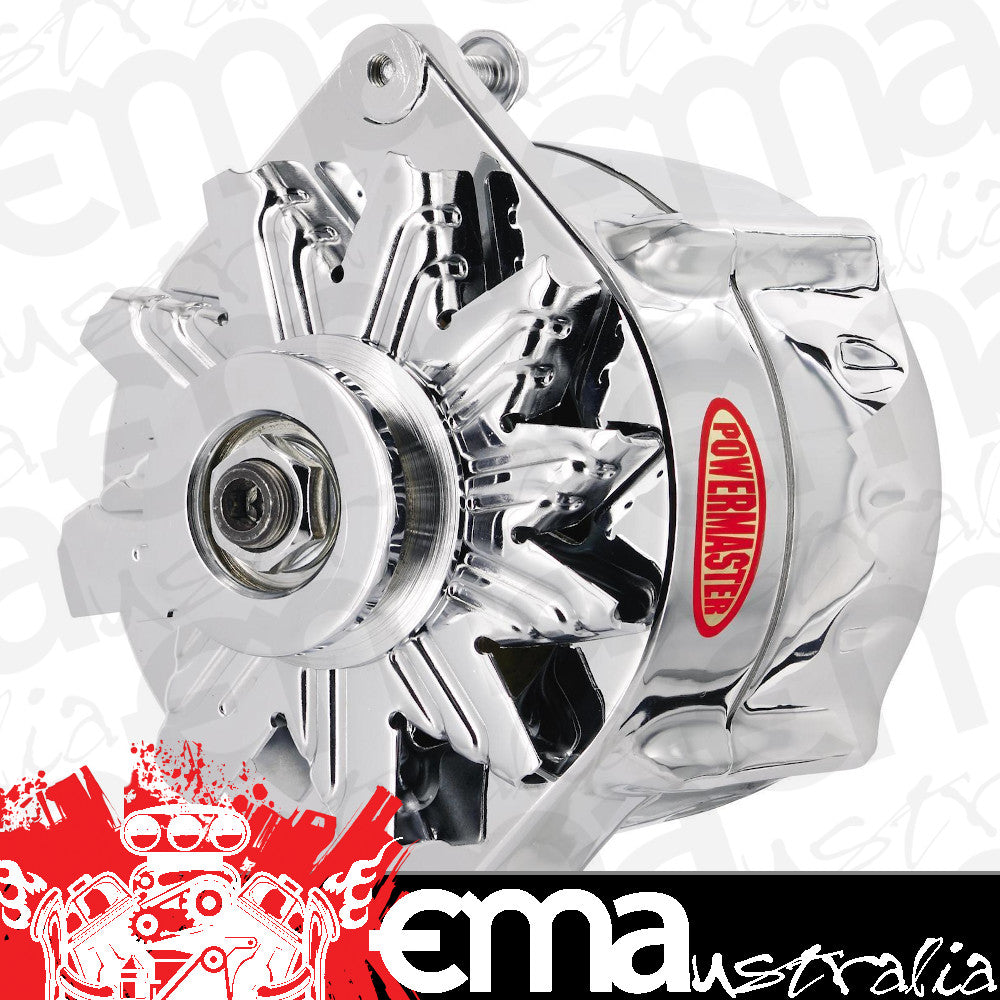 Powermaster PM17297 Gm 12Si Style V-Belt Alternator Smooth Look Chrome