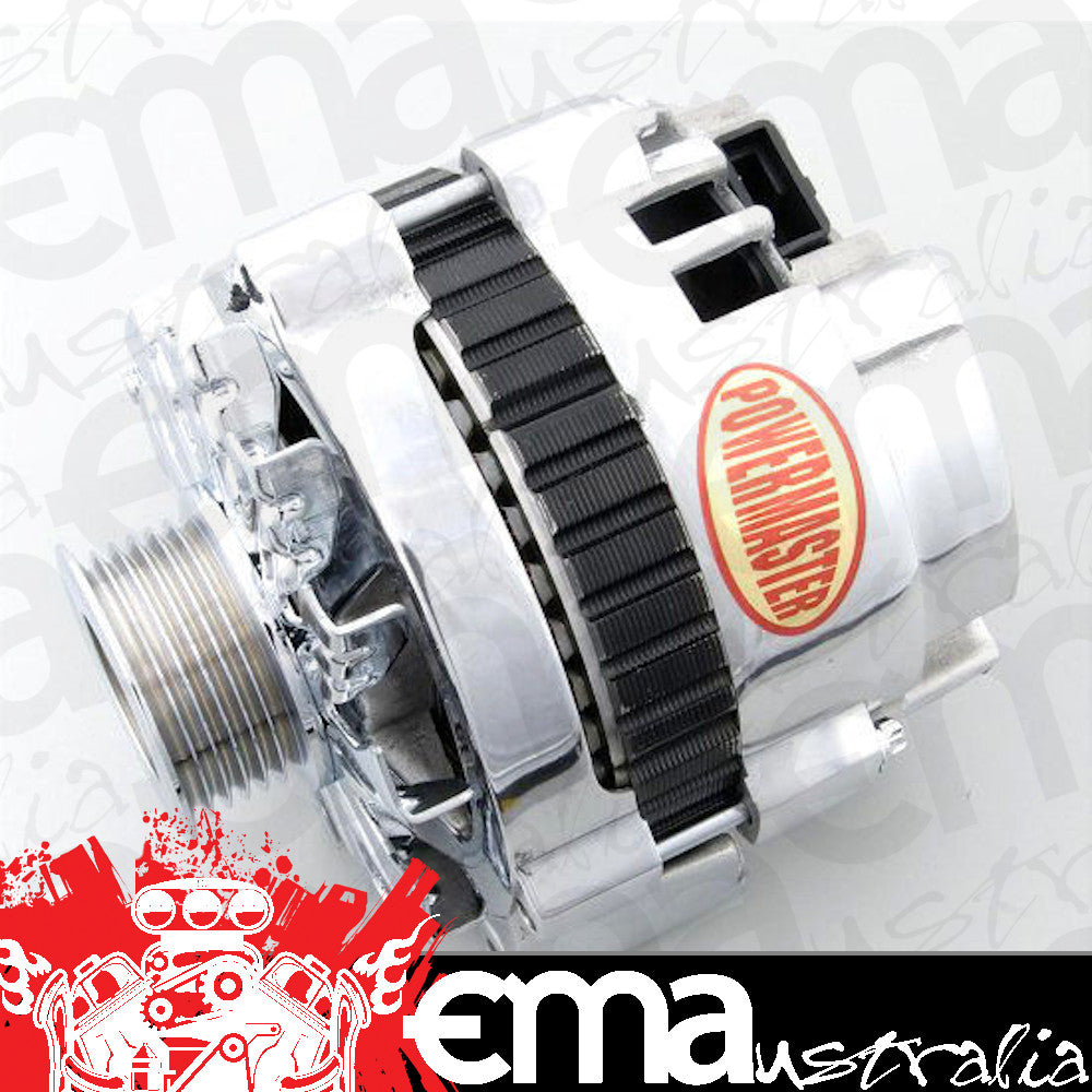Powermaster PM27461 105A Chev Delco Cs130 Alternator Side Post Polished 6 Rib