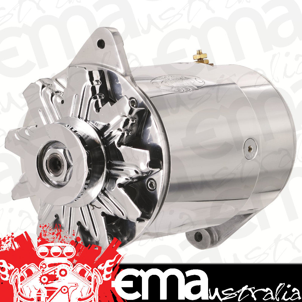 Powermaster PM282111 Powergen 75 Amp Alternator Polished suit Gm 1955-63 Short