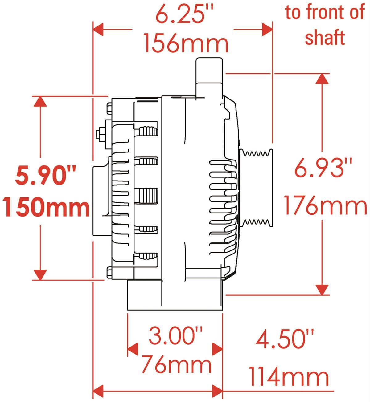 Powermaster PM37759 Chrome 200A Ford 3G Large Street Alternator All Ford 1983-93