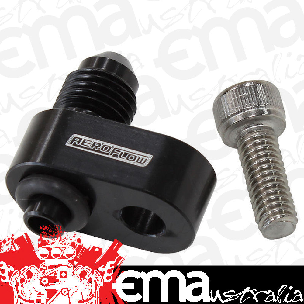 Holden / Chev LS1, LS6, LS2, LS7, LM7, LQ9 LS Water Cross- Over Adapter -4AN Male Nipple Aeroflow Performance Products AF64-2186BLK