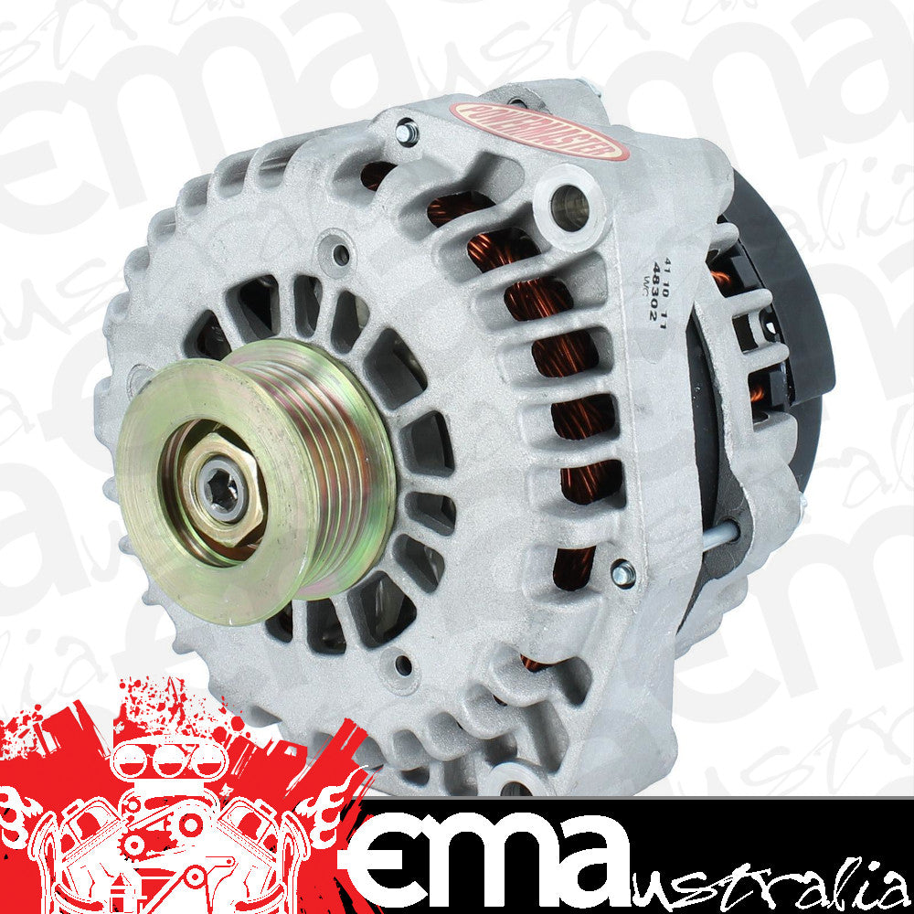 Powermaster PM48302 Gm Style Ad Alternator Natural 215 Amp 2 Pin 6-Rib Pulley