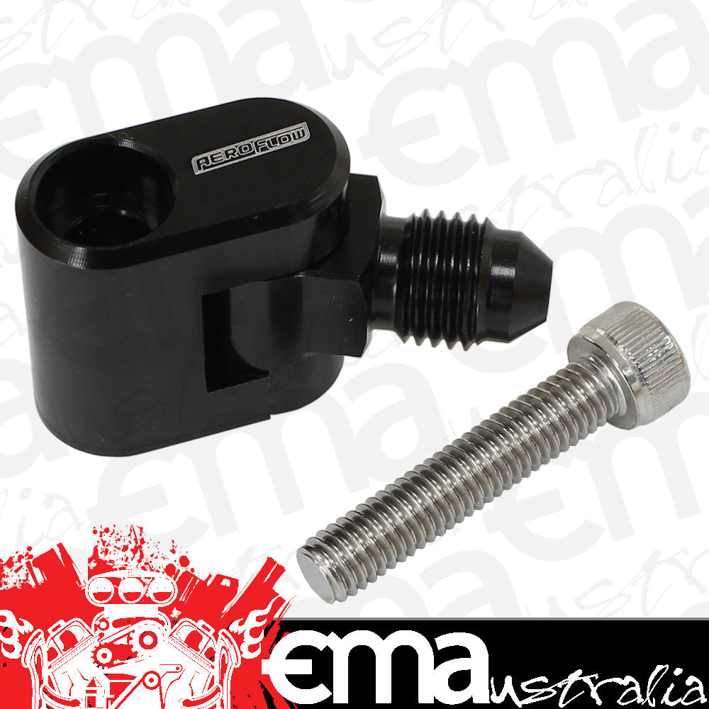 Aeroflow AF64-2187BLK Swivel GM LS Water Cross- Over Adapter -4AN Male Nipple