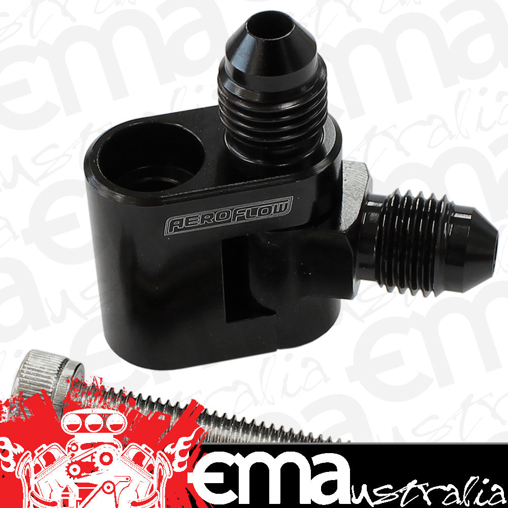 Aeroflow Performance Products AF64-2188BLK Dual Swivel GM LS Water Cross Over Adapter 2 x -4AN Male