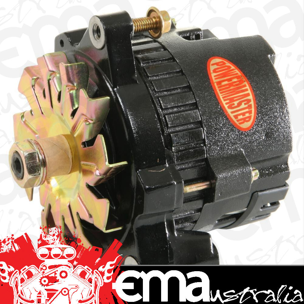Powermaster PM8072 Black Denso 12V Gm Race Alternator 100Amp 1 Wire No Pulley