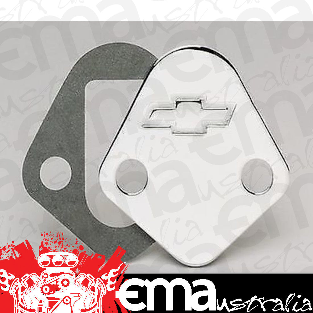 Proform PR141-211 Bowtie Chrome Fuel Pump Block Off Plate suit Chev BB V8