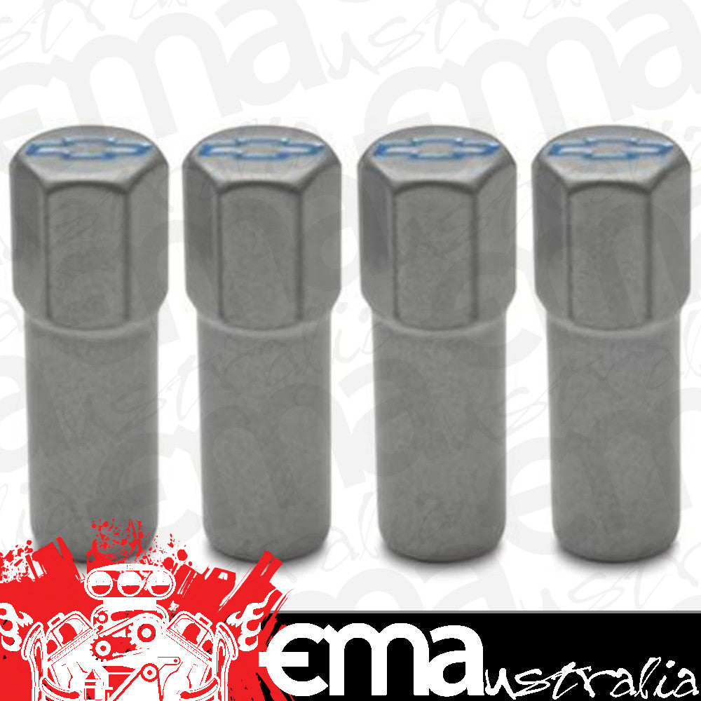 Proform PR141-367 Mini Nuts Valve Cover Steel Gray Blue Bowtie Emblem