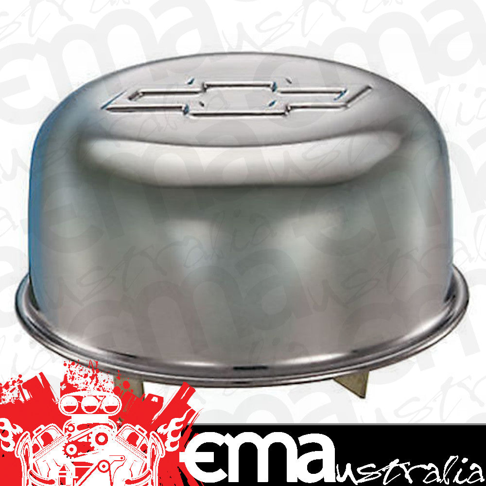 Proform Parts PR141-617 Oil Tube Breather Cap 3" Push-In Style Chrome w/ Bowtie Logo