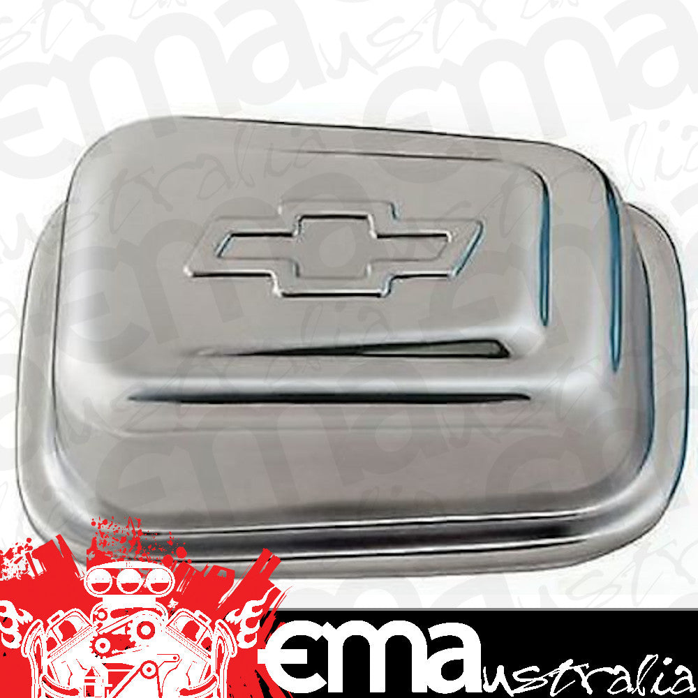 Chev V8 with 1.22" Hole Rectangle Push-In Style Breather Cap Chrome w/ Bowtie Logo Proform Parts PR141-619