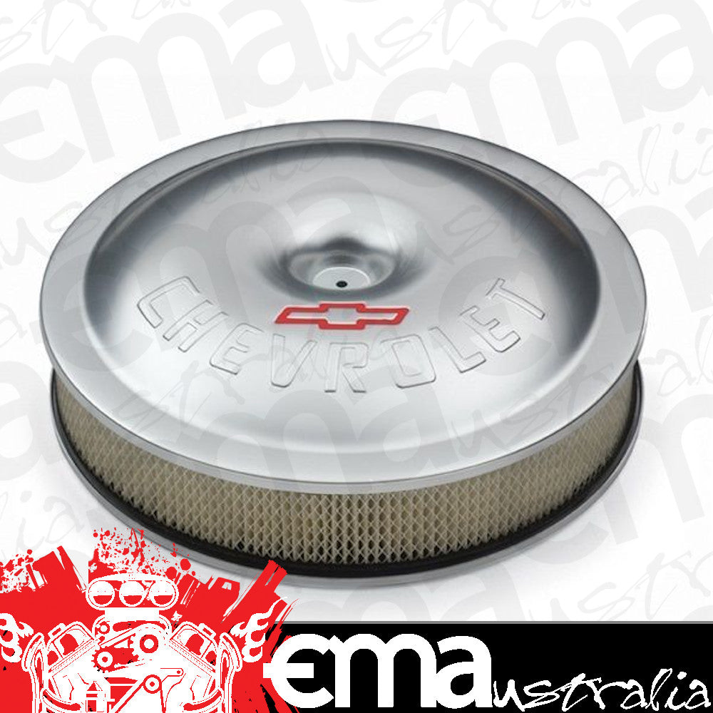 Proform Parts | PR141-693 | 14" Super-Light Aluminum Air Cleaner Silver w/ Bowtie Logo