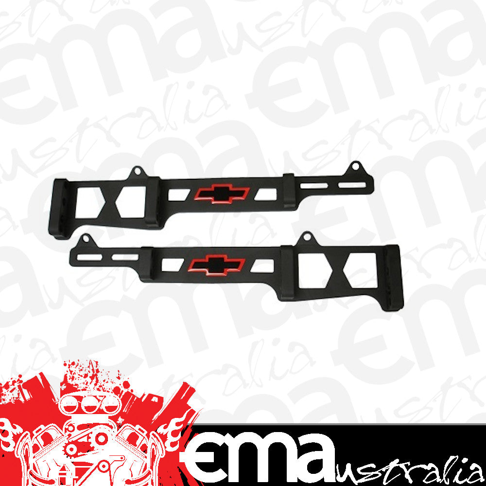 Proform PR141-714 Ignition Lead Separators Black Crinkle SB Chev w/ Bowtie Emblem (pair)