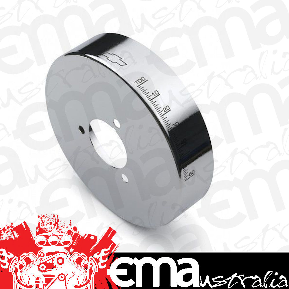 Chevy small block Gen 1 262-400 C.I.D. V8 6-3/4" Harmonic Balancer Cover Chrome suit Chev SB Proform Parts PR141-725