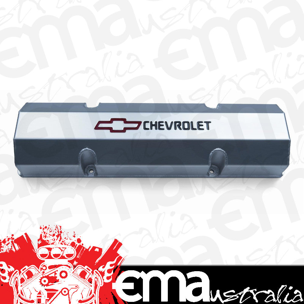 Proform PR141-800 Fabricted Alloy Valve Covers Clear w/ Logo suit Chev SB V8